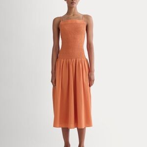 NEW! Everlane Women’s XXS The Gauze Open Back 100% Cotton Soft Orange Dress